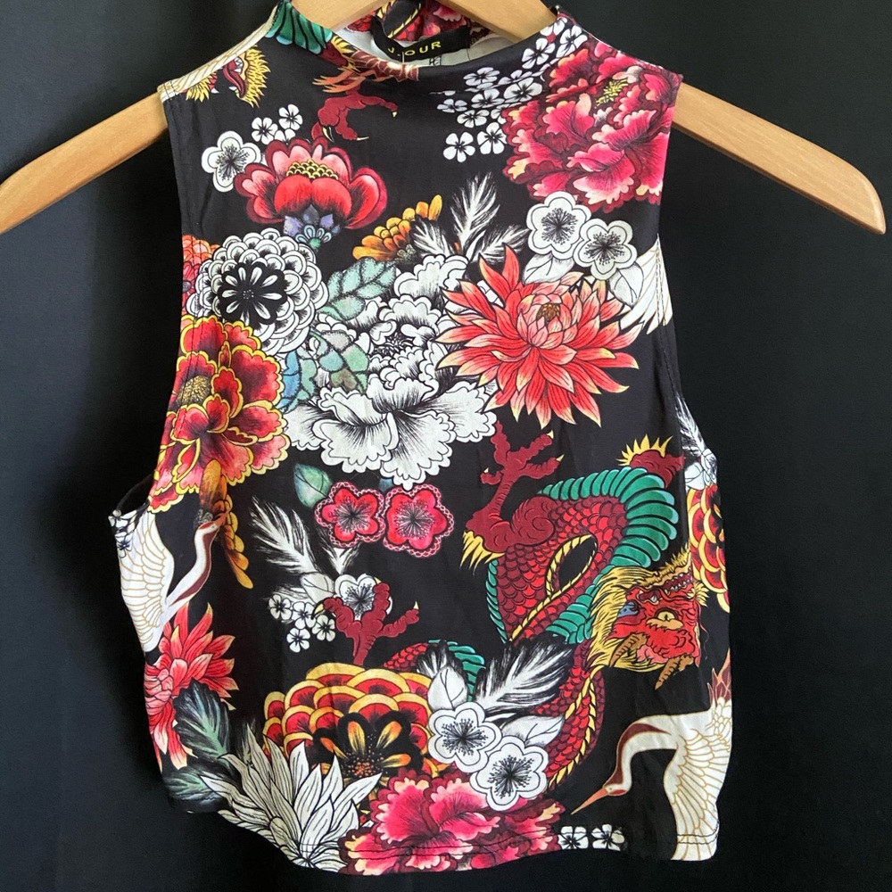Dragon print crop top